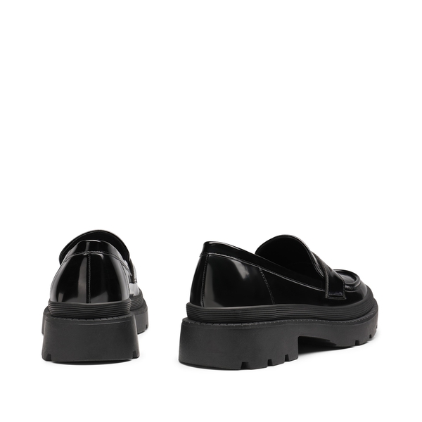 Classic Platform Moccasin Loafers - BLACK PU - 2